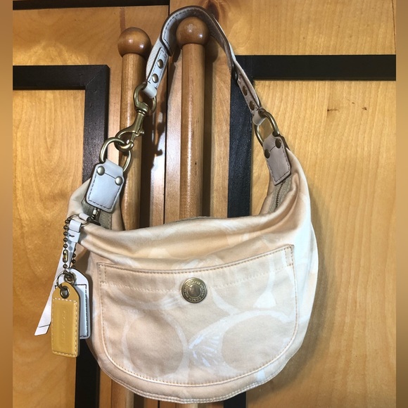 Coach Bags Authentic Coach Cream And White Small Shoulder Bag
